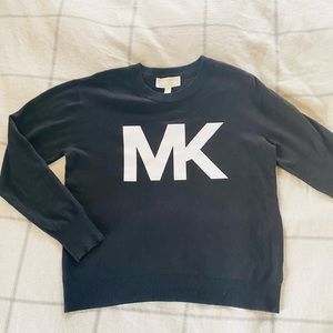 Michael Kors Crew Neck Sweater (Black with Logo) NWT